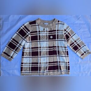 Breckenridge Plaid‎ Cardigan Sweater Sz M